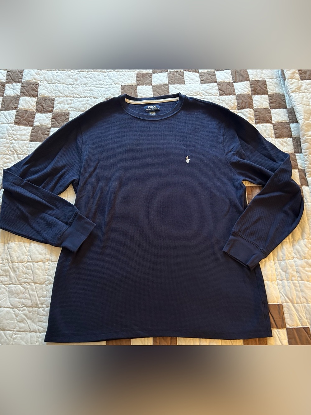 Polo Ralph Lauren Long Sleeve Waffle Knit Shirt Sleepwear size XL